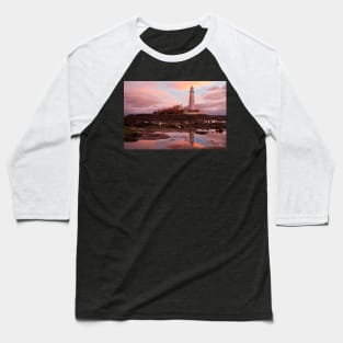 St Mary's Island in pink and blue Baseball T-Shirt